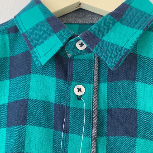 Ruffle Butts navy and emerald button down NWT - Picture 2 of 10